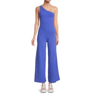 NWT Free People Blue Waverly Ribbed One Shoulder Sweater Romper Women's Small